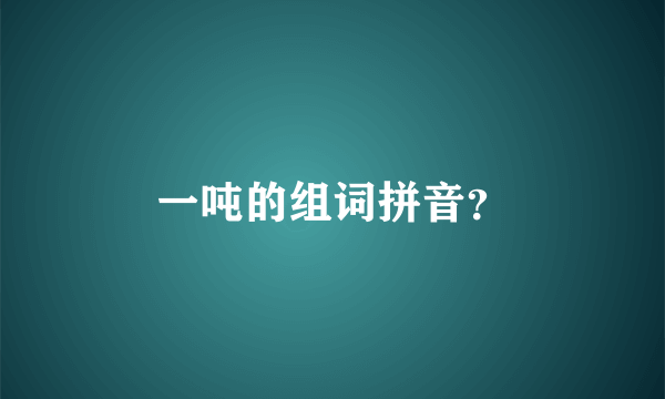 一吨的组词拼音？