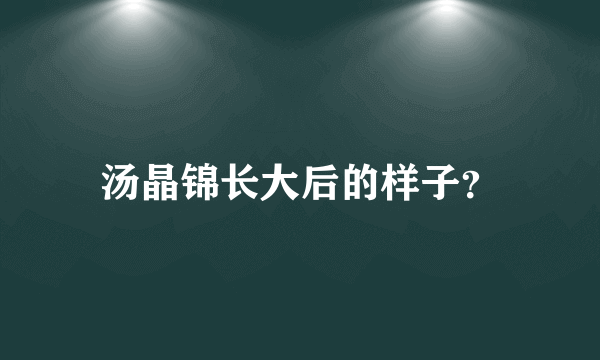 汤晶锦长大后的样子？