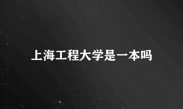 上海工程大学是一本吗