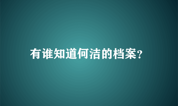 有谁知道何洁的档案？
