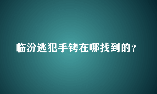 临汾逃犯手铐在哪找到的？