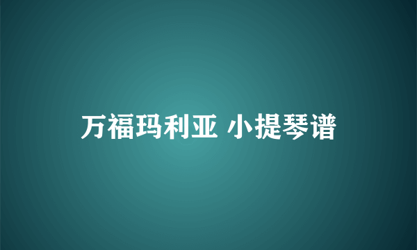 万福玛利亚 小提琴谱