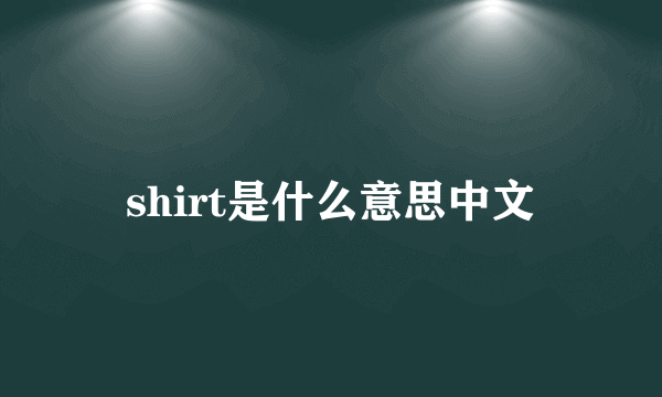 shirt是什么意思中文