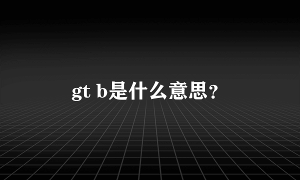 gt b是什么意思？
