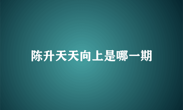 陈升天天向上是哪一期