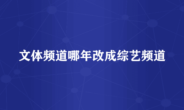 文体频道哪年改成综艺频道