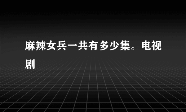 麻辣女兵一共有多少集。电视剧