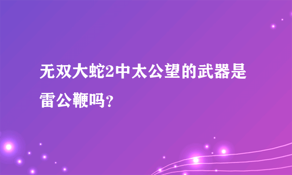 无双大蛇2中太公望的武器是雷公鞭吗？