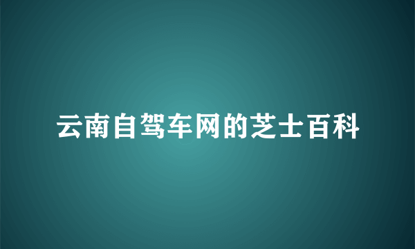 云南自驾车网的芝士百科