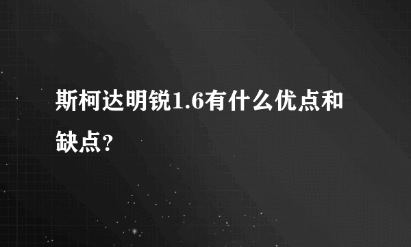 斯柯达明锐1.6有什么优点和缺点？
