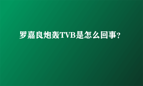 罗嘉良炮轰TVB是怎么回事？