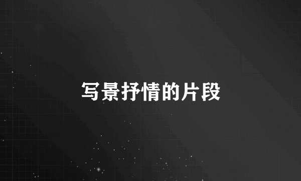 写景抒情的片段