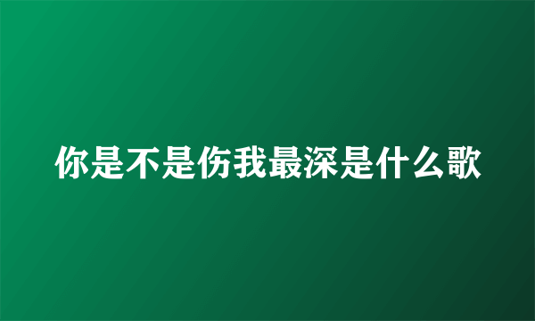 你是不是伤我最深是什么歌