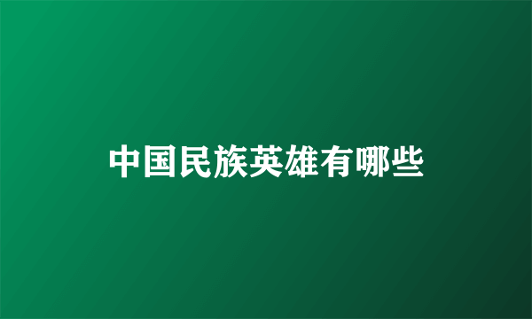中国民族英雄有哪些