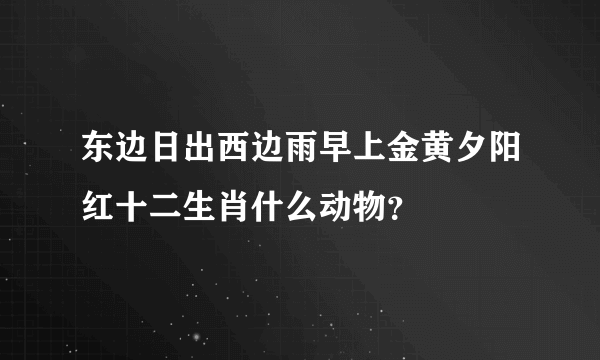 东边日出西边雨早上金黄夕阳红十二生肖什么动物？