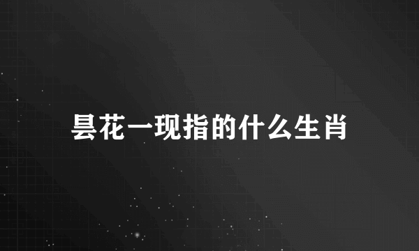 昙花一现指的什么生肖