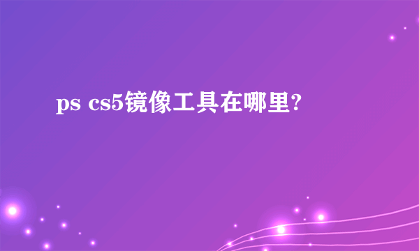 ps cs5镜像工具在哪里?