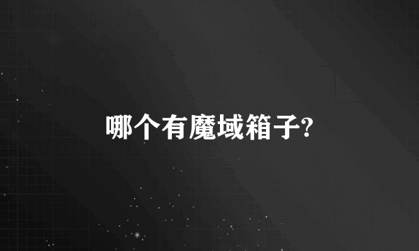哪个有魔域箱子?