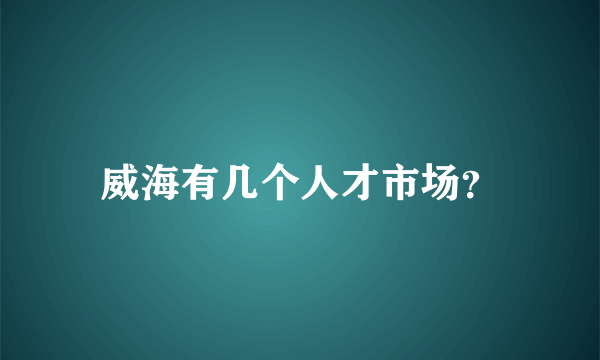威海有几个人才市场？