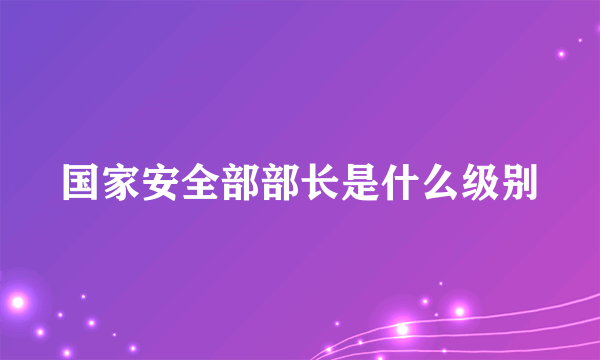 国家安全部部长是什么级别