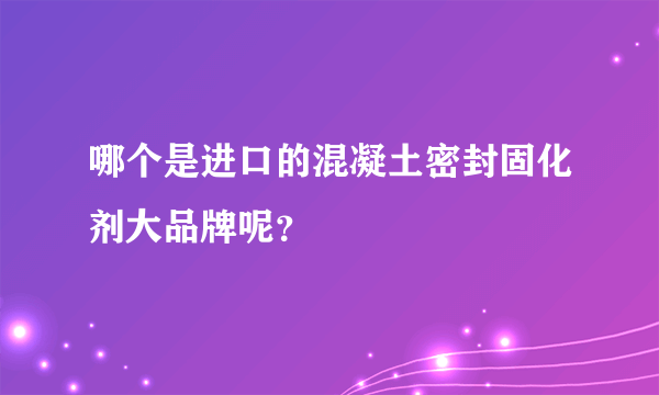 哪个是进口的混凝土密封固化剂大品牌呢？