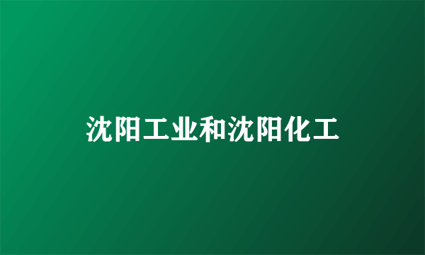 沈阳工业和沈阳化工