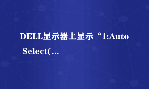 DELL显示器上显示“1:Auto Select(Analog)”是什么意思