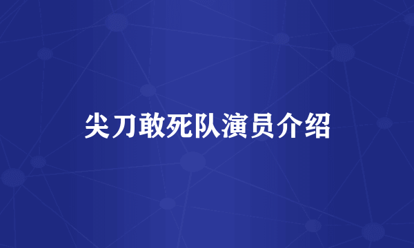 尖刀敢死队演员介绍