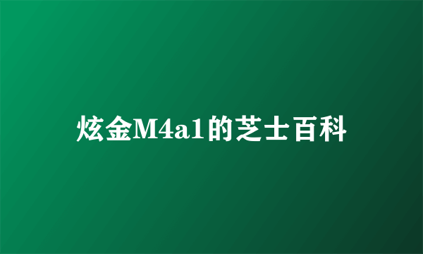 炫金M4a1的芝士百科