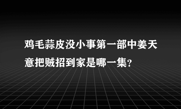 鸡毛蒜皮没小事第一部中姜天意把贼招到家是哪一集？