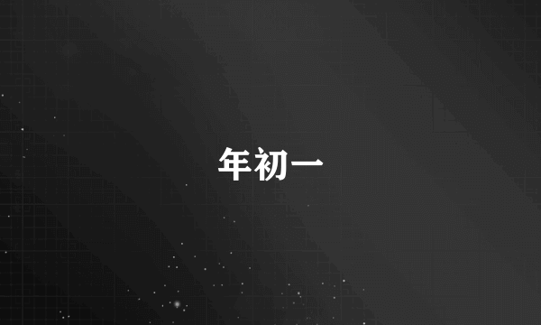年初一