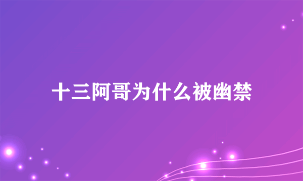 十三阿哥为什么被幽禁