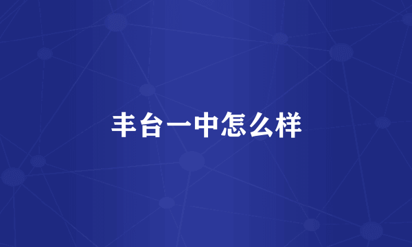 丰台一中怎么样
