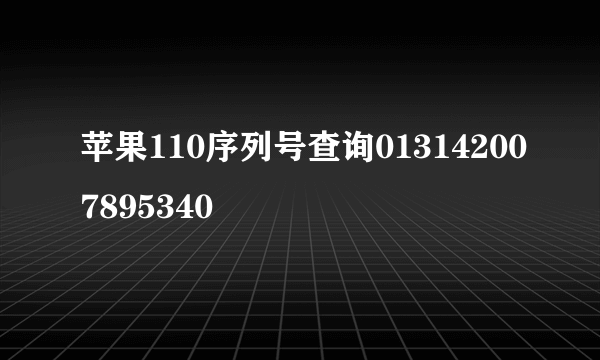 苹果110序列号查询013142007895340