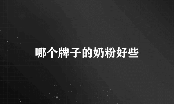 哪个牌子的奶粉好些