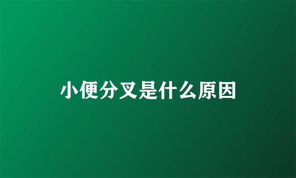小便分叉是什么原因