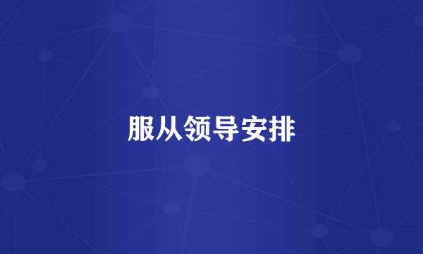 服从领导安排