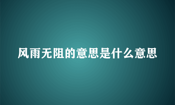 风雨无阻的意思是什么意思