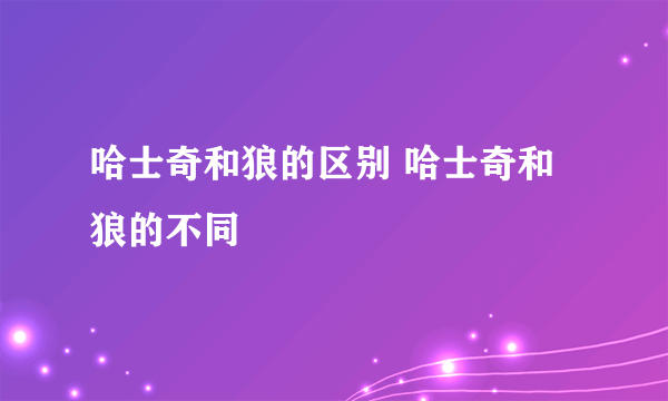 哈士奇和狼的区别 哈士奇和狼的不同