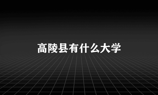 高陵县有什么大学