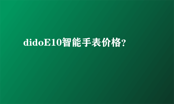 didoE10智能手表价格？