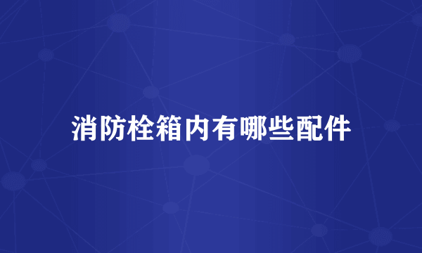 消防栓箱内有哪些配件
