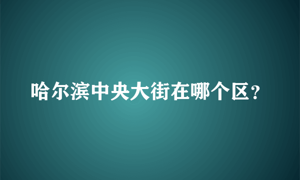 哈尔滨中央大街在哪个区？
