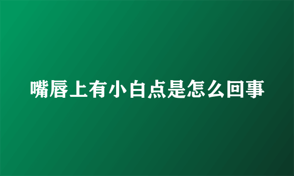嘴唇上有小白点是怎么回事