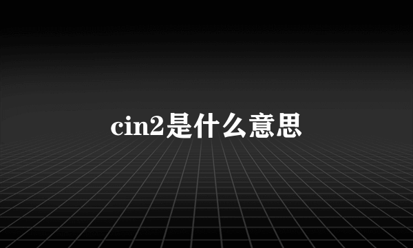 cin2是什么意思