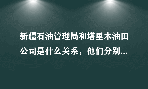 新疆石油管理局和塔里木油田公司是什么关系，他们分别是什么级别的。谢谢