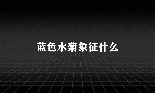 蓝色水菊象征什么