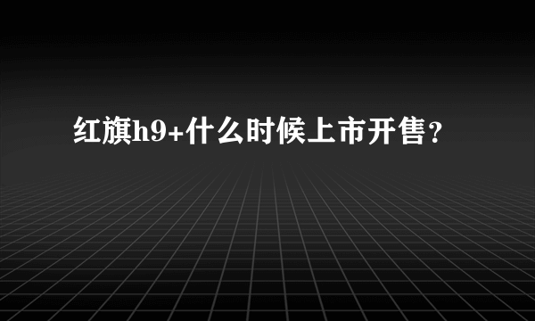 红旗h9+什么时候上市开售？