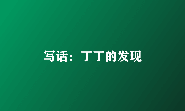 写话：丁丁的发现