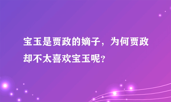 宝玉是贾政的嫡子，为何贾政却不太喜欢宝玉呢？